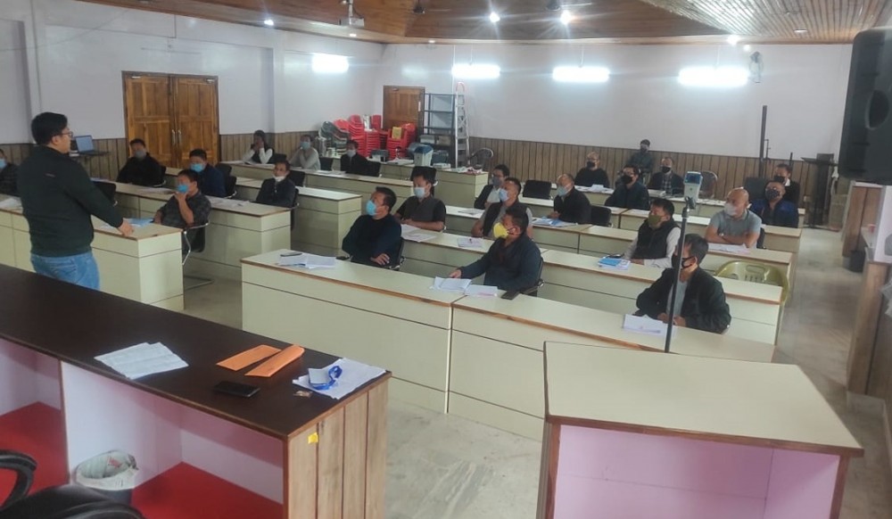 A section of the officials attending the second phase training for polling personnel in DC's Conference Hall and DPDB's Conference Hall Kohima on October 23. (DIPR Photo)
